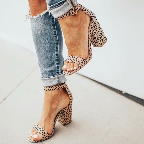 NEW Leopard Print Block Heel - Picture 7 of 7
